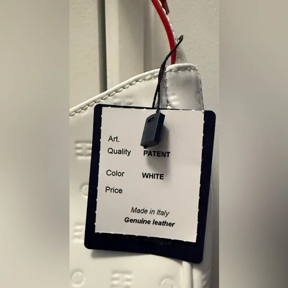 Arcadia Stunning White Patent Leather W/Red Trim Shoulder Bag W/Gold-Tone NWT - Picture 12 of 16